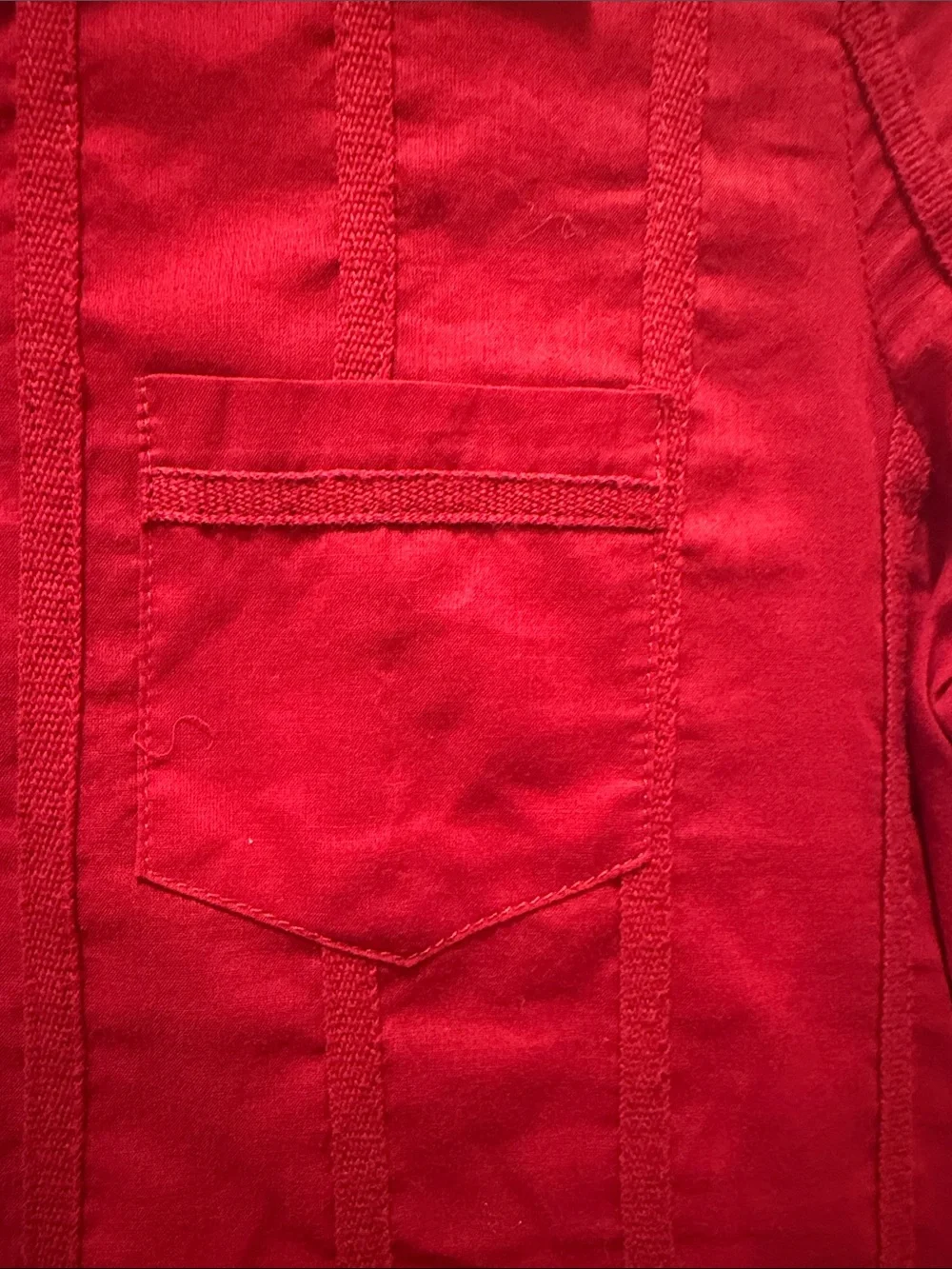 Tory Burch Red Long-Sleeve Collared Button 100% cotton top